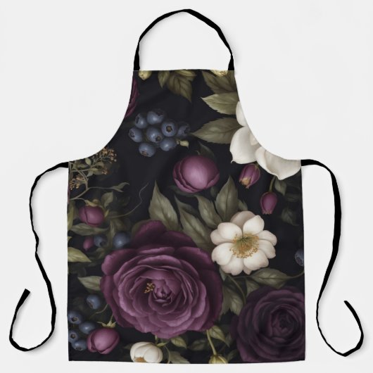 Tablier Conception florale d'académie sombre (Recto)