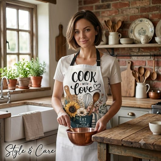 Tablier Conception florale de cuisine de ferme avec tourne