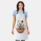Tablier Conception Kawaii de Ramen de Chat (Porté)
