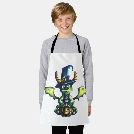 Tablier Conception magique du dragon d'Halloween (Porté)