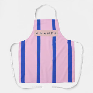 Tablier Conception personnalisée à rayures roses et bleues