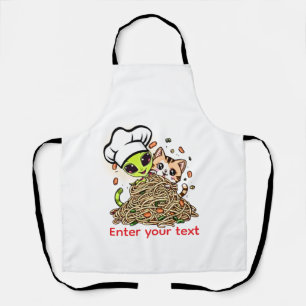 Tablier Conception personnalisée de ramen chat Alien Chef