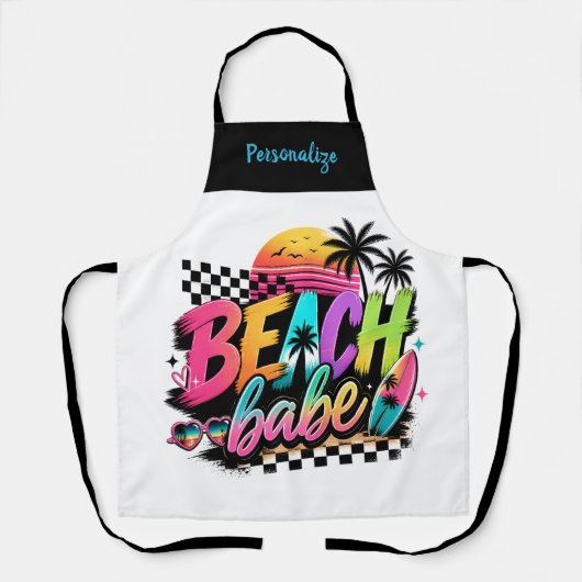 Tablier Conception personnalisée tropicale rétro de fille (Recto)