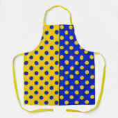 Tablier Conception Pois demi-bleue Jaune (Recto)