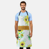 Tablier Conception rustique personnalisée de fleurs jaunes (Porté)