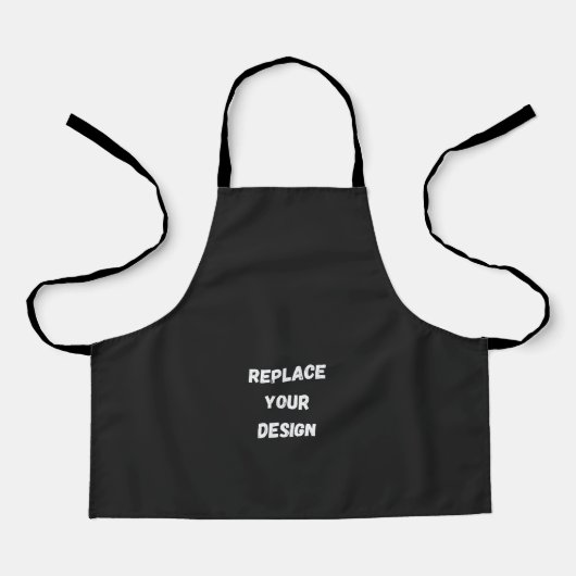 Tablier Conception simple noire personnalisée Ajouter une (Recto)