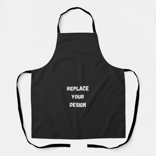 Tablier Conception simple noire personnalisée Ajouter une (Recto)