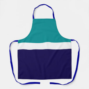 Tablier Conception turquoise de blocs de couleur bleu blan