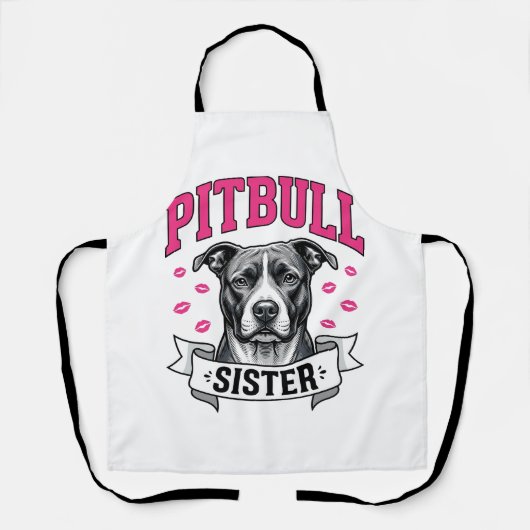Tablier Conception vectorielle de sœur Pitbull amateur de (Recto)