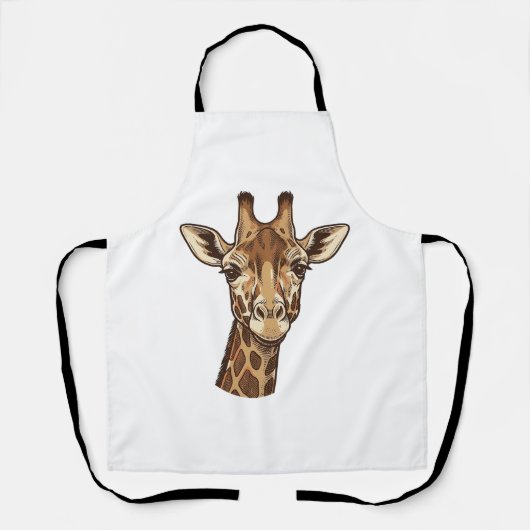 Tablier Conception vectorielle de tête de girafe gravée vi (Recto)