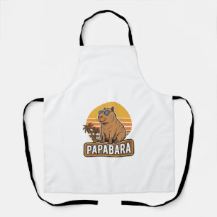 Tablier Conception vectorielle papa capybara rétro PAPABAR