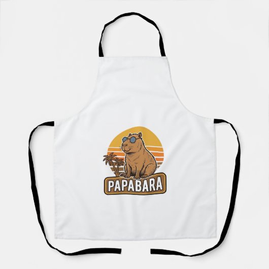 Tablier Conception vectorielle papa capybara rétro PAPABAR (Recto)