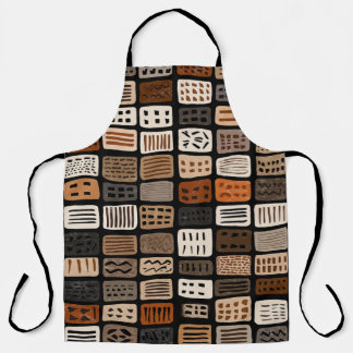 Tablier conceptions de textiles en boue africaine dans une