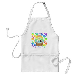 Tablier Cône de glace Kawaii points arc-en-ciel