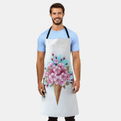 Tablier Cône rose Sakura crème glacée gaufre (Porté)