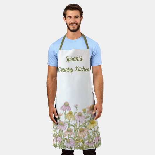 Tablier Coneflowers Watercolor (Porté)