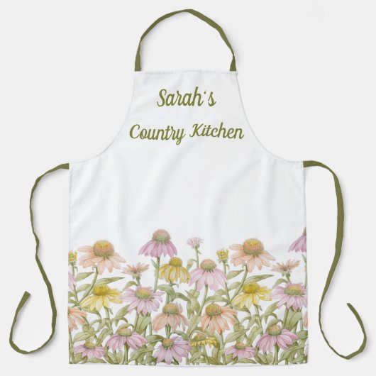 Tablier Coneflowers Watercolor (Recto)