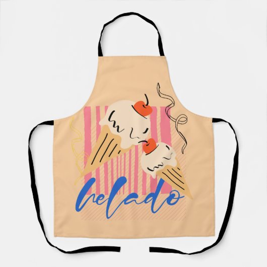 Tablier Cônes de glace italiens rétro (Recto)