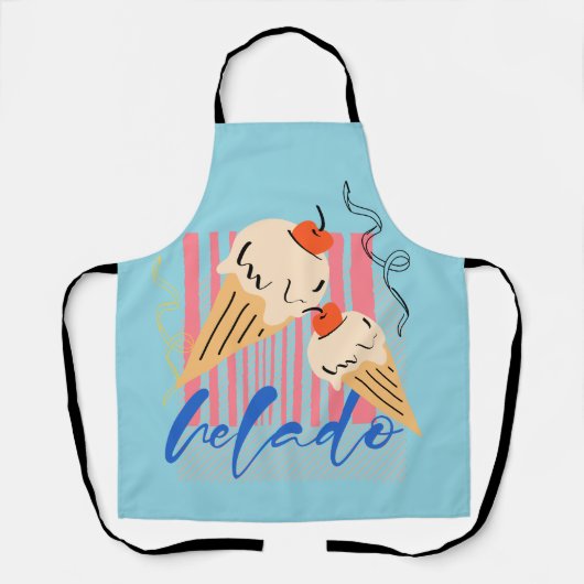 Tablier Cônes de glace italiens rétro (Recto)