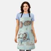 Tablier Cônes de mélèze sur la neige bleue fraîche (Porté)