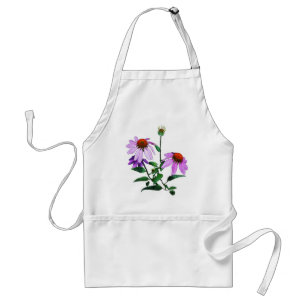 Tablier Confleur violet sur blanc