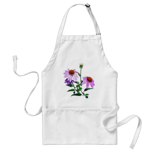 Tablier Confleur violet sur blanc (Devant)