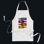 Tablier Conserver l'eau Boire du vin<br><div class="desc">Ce design ludique et moderne est idéal pour les amateurs de vin, les amateurs de vin ou les amateurs de vin. Il dispose de quatre bouteilles de vin dans des couleurs audacieuses différentes avec les mots "Conserve Water Drink Wine". C'est un design drôle qui va devenir un début de conversation....</div>