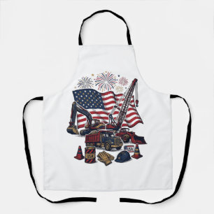 Tablier Construction Patriotique USA Vintage