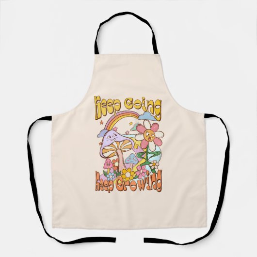 Tablier Continuer, continuer à croître - Champignons et fl (Recto)