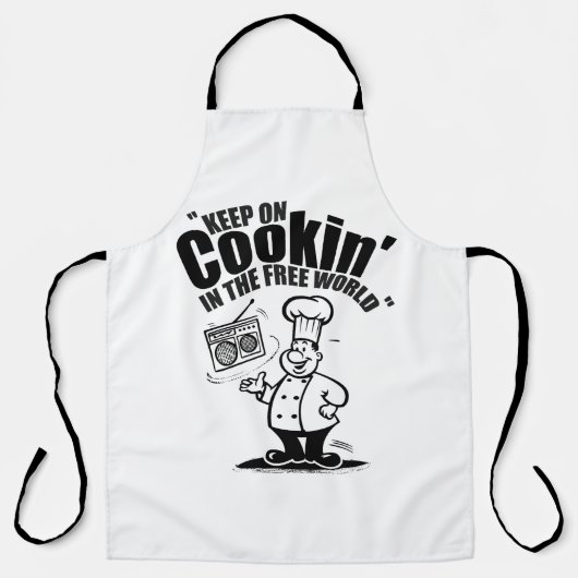 Tablier Continuez à cuisiner dans le monde libre (Recto)