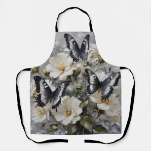 Tablier "Contraste Élégant : Papillons Noirs Et Blancs