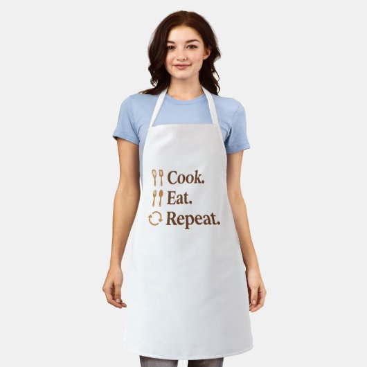 Tablier Cook Eat Repeat – Funny Chef Life (Porté)