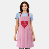 Tablier Cook With Love Personalized Heart Valentine Apron (Porté)