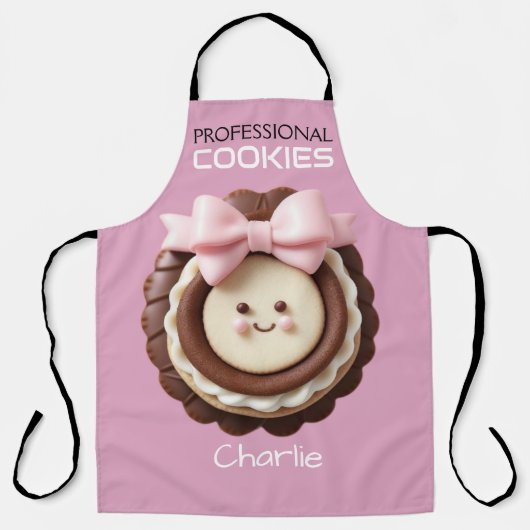 Tablier Cookie au chocolat rose Cutie/Tout-En-Plan (Recto)