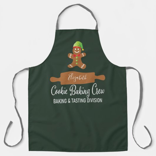 Tablier Cookie Baking Crew Funny Green Christmas (Recto)