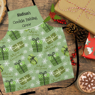 Tablier Cookie Baking Crew Joyeux Motif de Noël Personnali