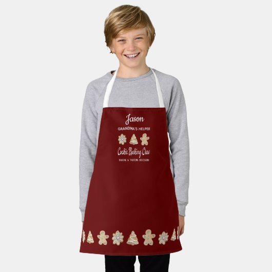 Tablier Cookie Baking Crew Red Childrs Baking Apron (Porté)