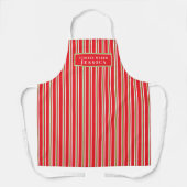 Tablier Cookie de Noël rouge rayé fabricant sur mesure (Recto)