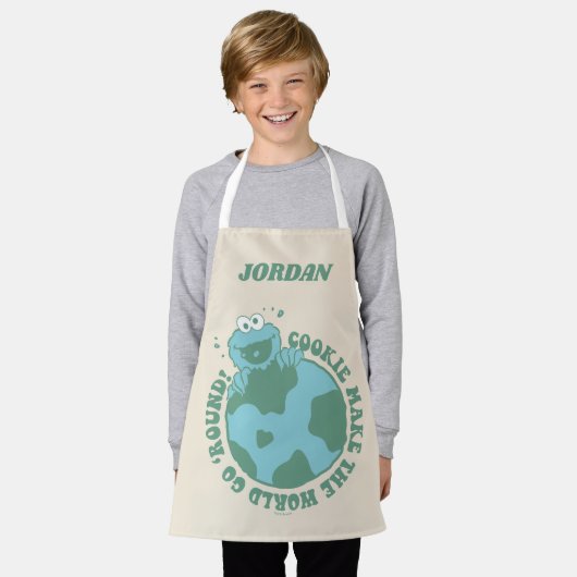 Tablier Cookie Monster | Ajouter Votre Nom (Porté)