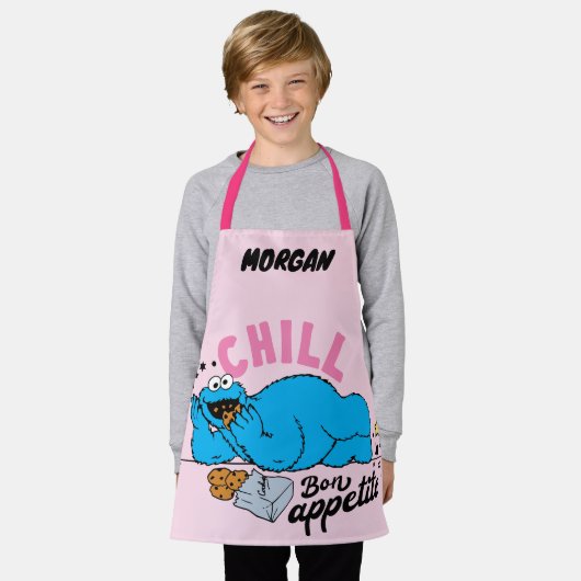 Tablier Cookie Monster | Bon appétit Chill | Ajouter un no (Porté)