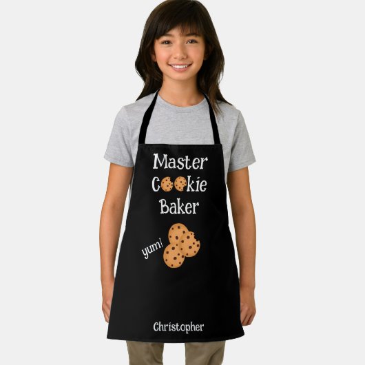 Tablier Cookie noir de l'enfant Baker Text Apron (Insitu)