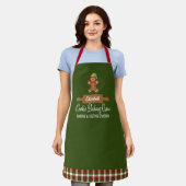 Tablier Cookie Plaid Baking Crew Green Christmas (Porté)