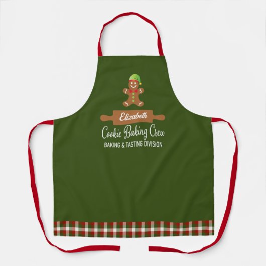 Tablier Cookie Plaid Baking Crew Green Christmas (Recto)