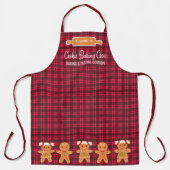 Tablier Cookie Rouge Plaid Gingpain Monogramme Cuisine (Recto)