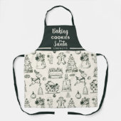 Tablier Cookies de cuisson à doodle dessinés à la main pou (Recto)