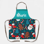 Tablier Cookies de Noël Motif Festif mignon avec nom (Recto)