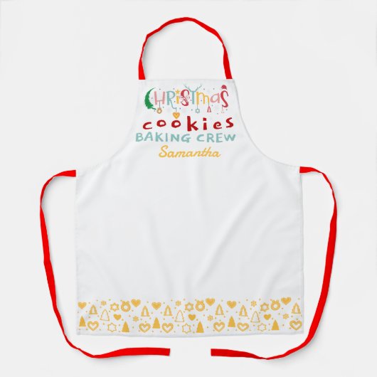 Tablier Cookies de Noël personnalisés Cuisinière (Recto)