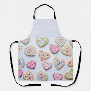 Tablier Cookies en forme de coeur pour la Saint-Valentin