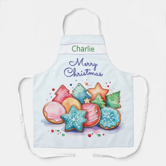 Tablier Cookies festifs Joyeux Noël Personnalisé (Recto)