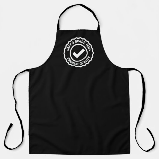Tablier Cool black BBQ apron for grillmaster chef's name (Recto)